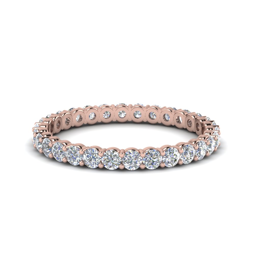 shared prong 0.75 ct. round eternity diamond band in 14K rose gold FDEWB8387 0.75CTB NL RG